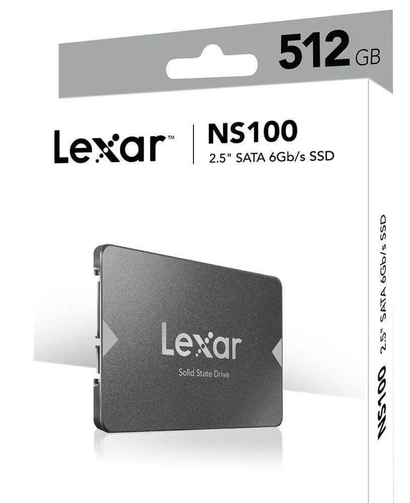 Disque de Stockage SSD Lexar NS100 – 512Go SATA III 2.5 Pouces – Fiable et Rapide (LNS100-512RB)