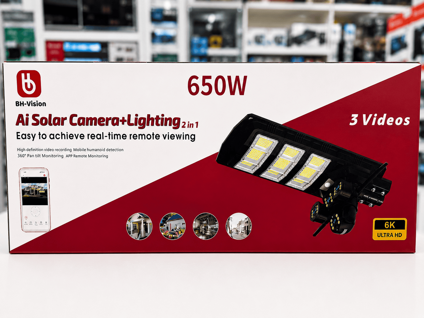 650W AI Solar Camera + Lighting 2-in-1 | 6K Ultra HD Outdoor Security Light