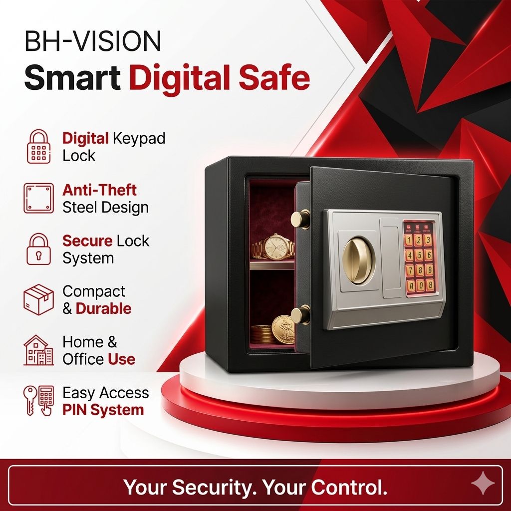 BH-Vision Smart Digital Safe | Electronic Anti-Theft Security Safe Box
