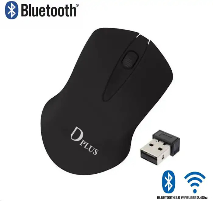 Souris sans fil Bluetooth Dplus Silencieuse Ergonomique 2,4GHz récepteur USB à l'ordinateur/ordinateur portable/TV/PC