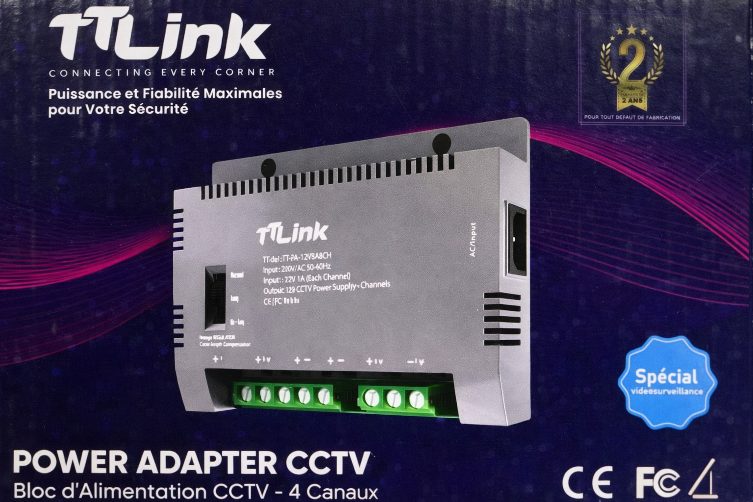 TTlink BLOC D’ALIMENTATION 12V/5A/4CH