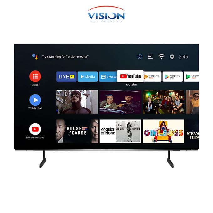Smart TV Vision 43" V-43TJ25 – Full HD Android 14 Officiel – HDR & Bluetooth